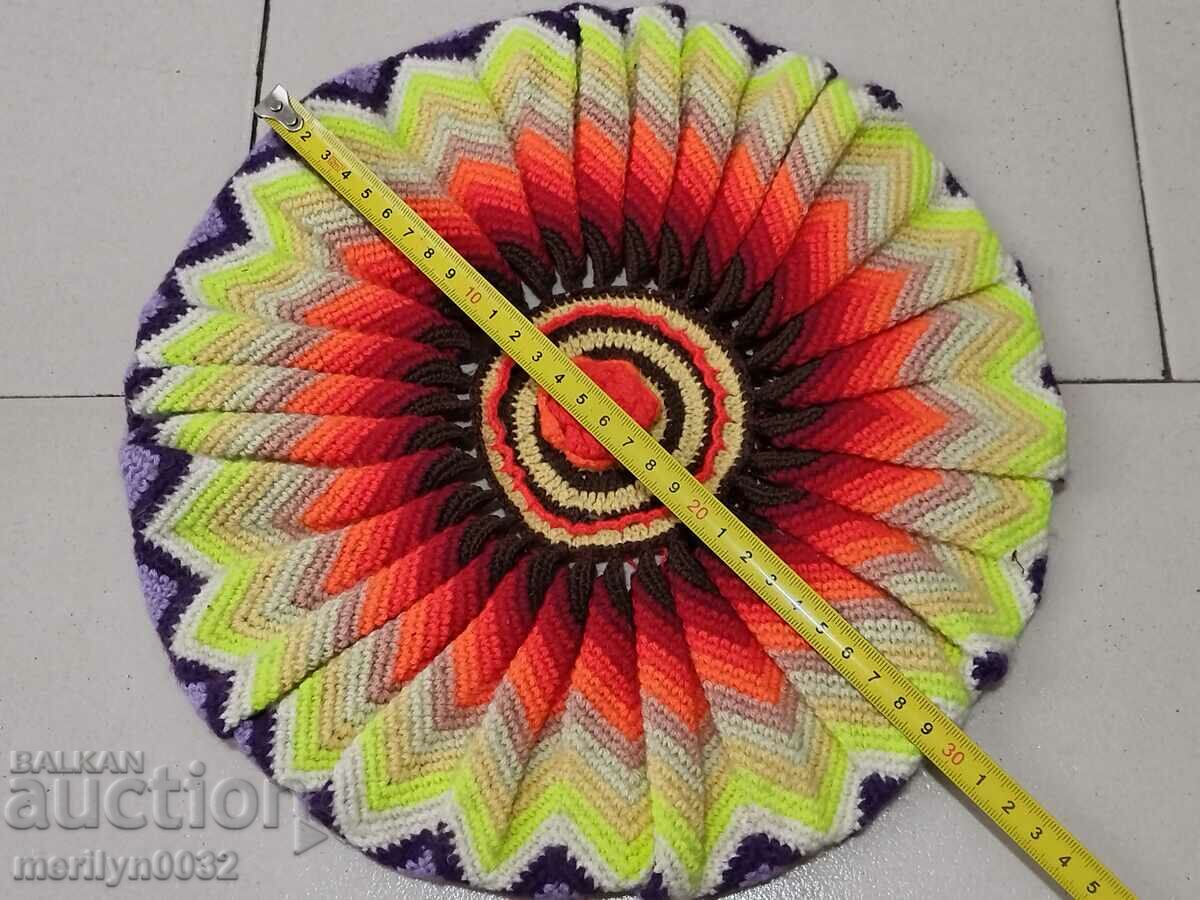 Δημοπρασία Χειροποίητη πλεκτή καρό μπλοκ καρέκλας ξαπλώστρας