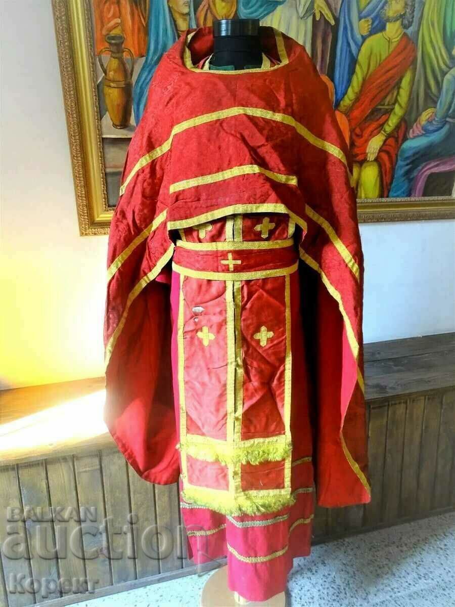 Old set of priestly vestments: Epitrachil. , Felon and others. Old set of priestly vestments: Epitrachil. , Felon and others.