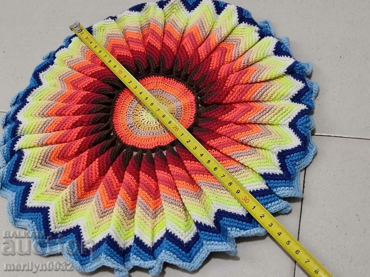 Auction Hand knit plaid chaise lounger chair pad Auction Hand knit plaid chaise lounger chair pad