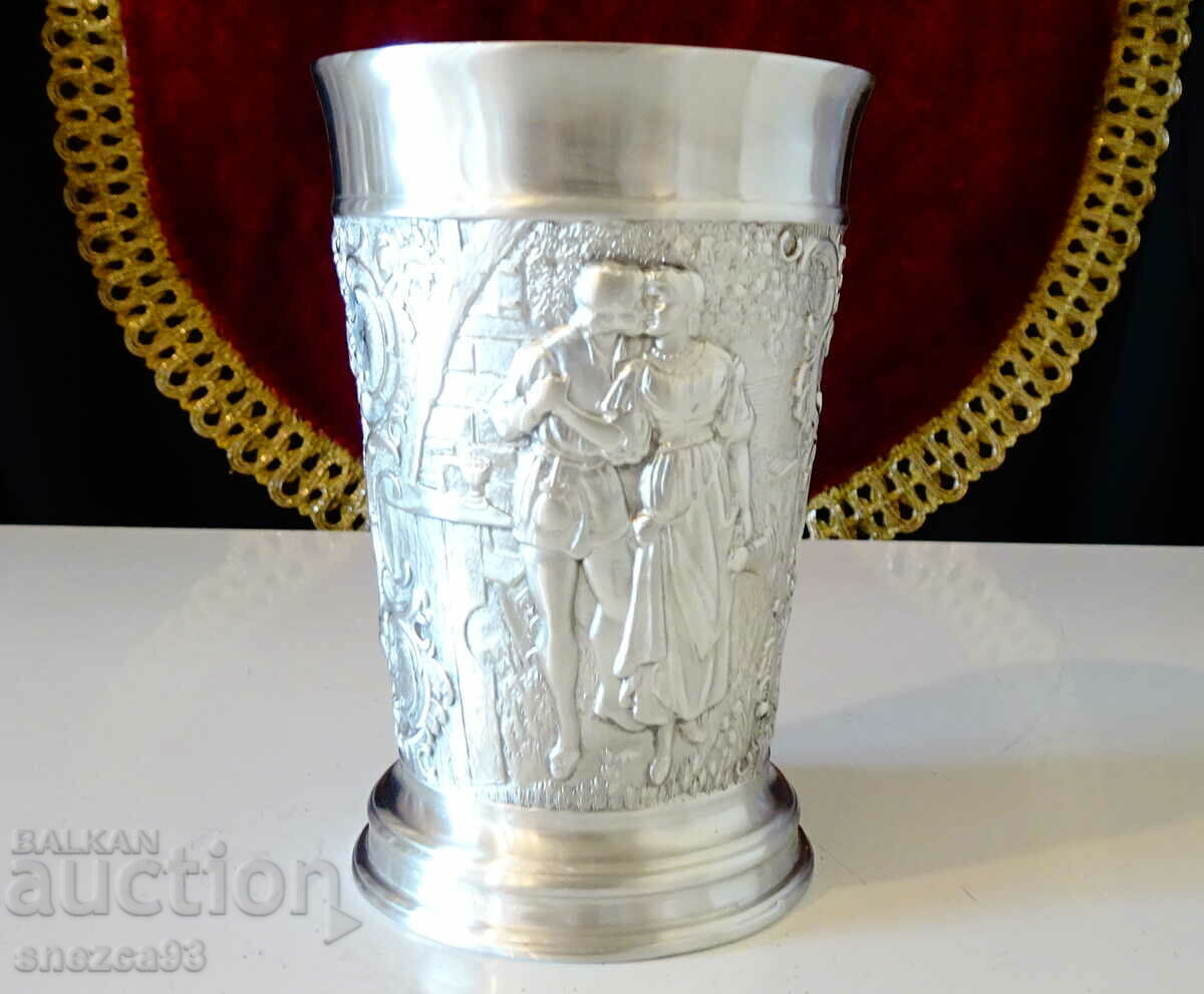 VMF pewter cup for lovers, pewter wedding.