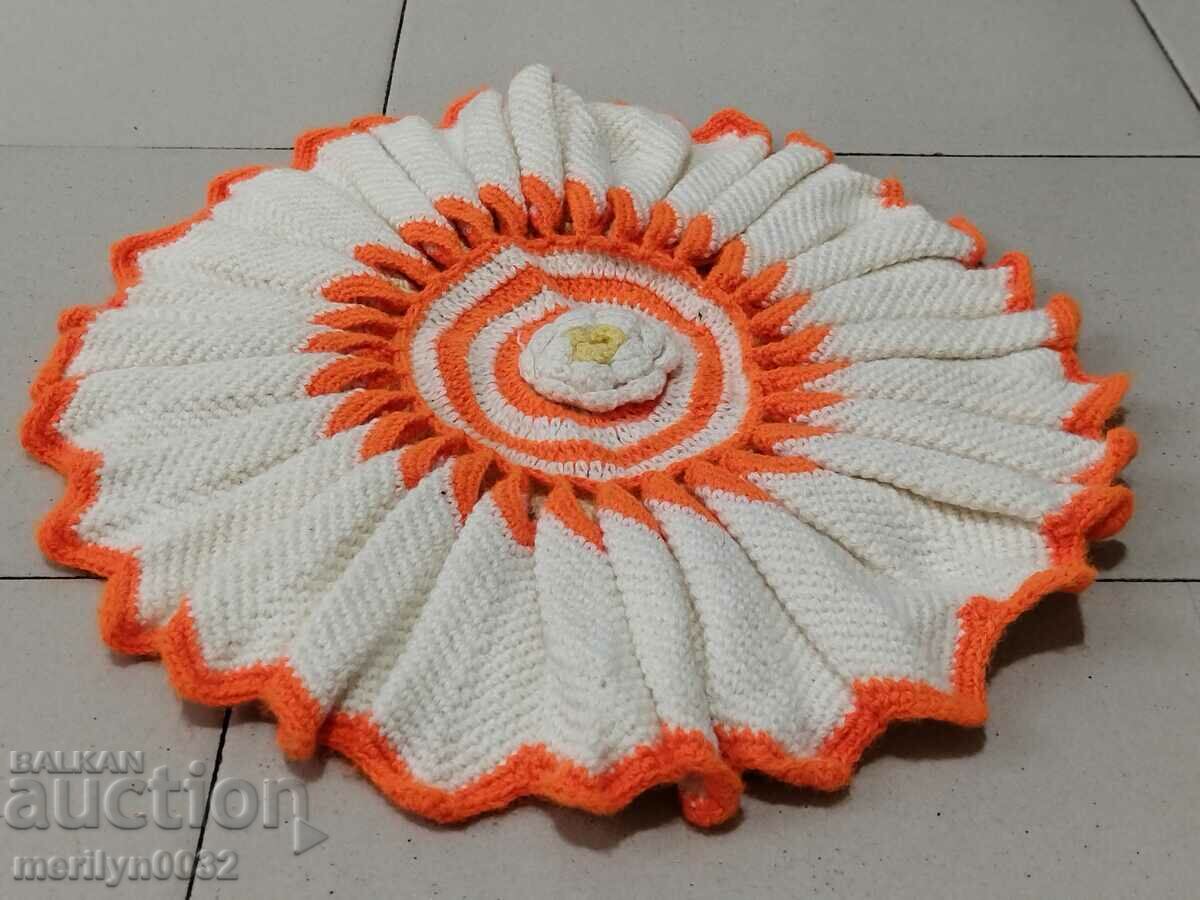 Hand knit plaid chaise lounger chair pad with price 28.00 BGN | € 14.32