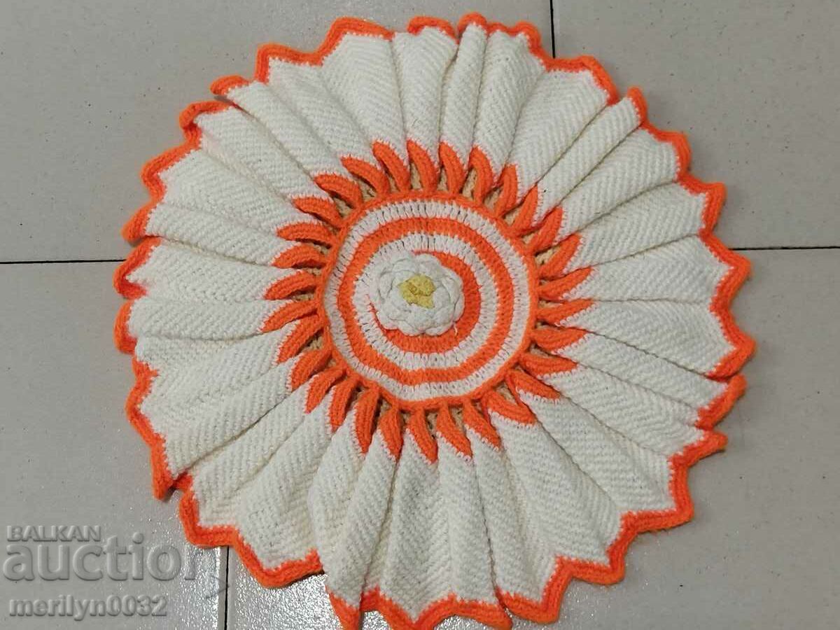 Hand knit plaid chaise lounger chair pad - 5