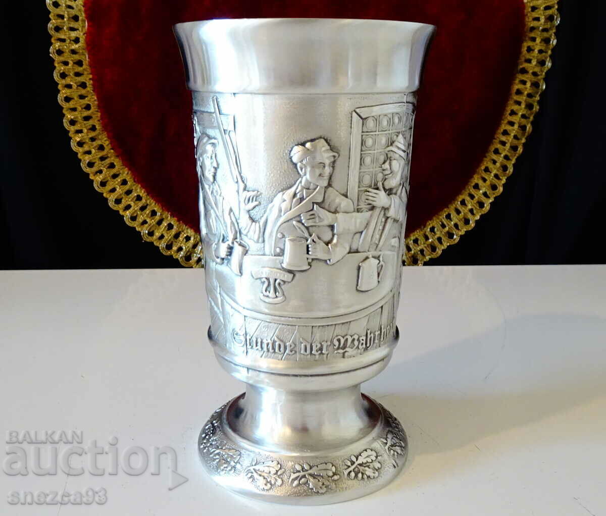 Auction  Pewter mug/tankard with hunter, rabbit, hunting, 300 ml