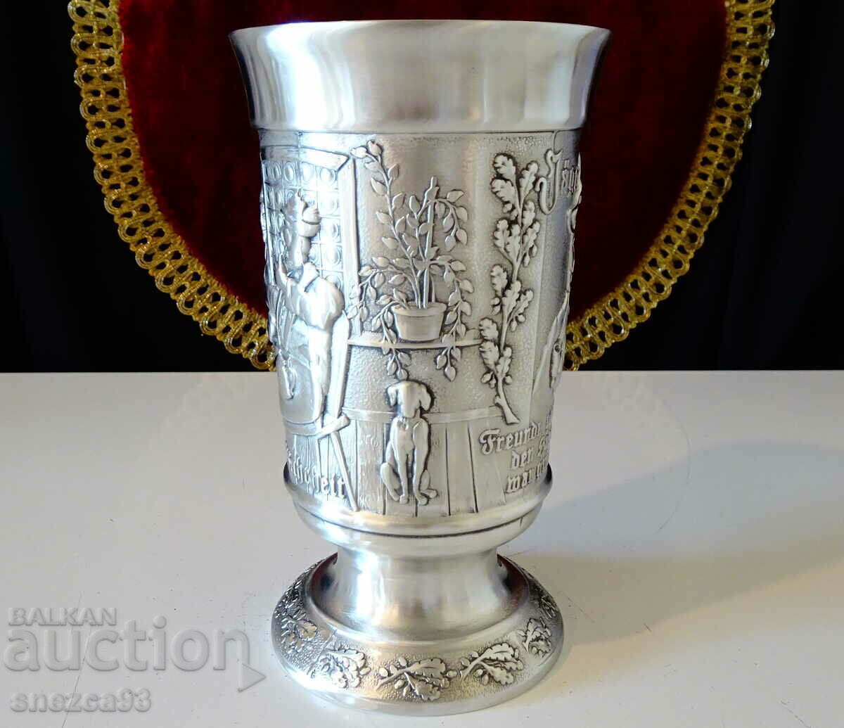 Pewter mug/tankard with hunter, rabbit, hunting, 300 ml - 5