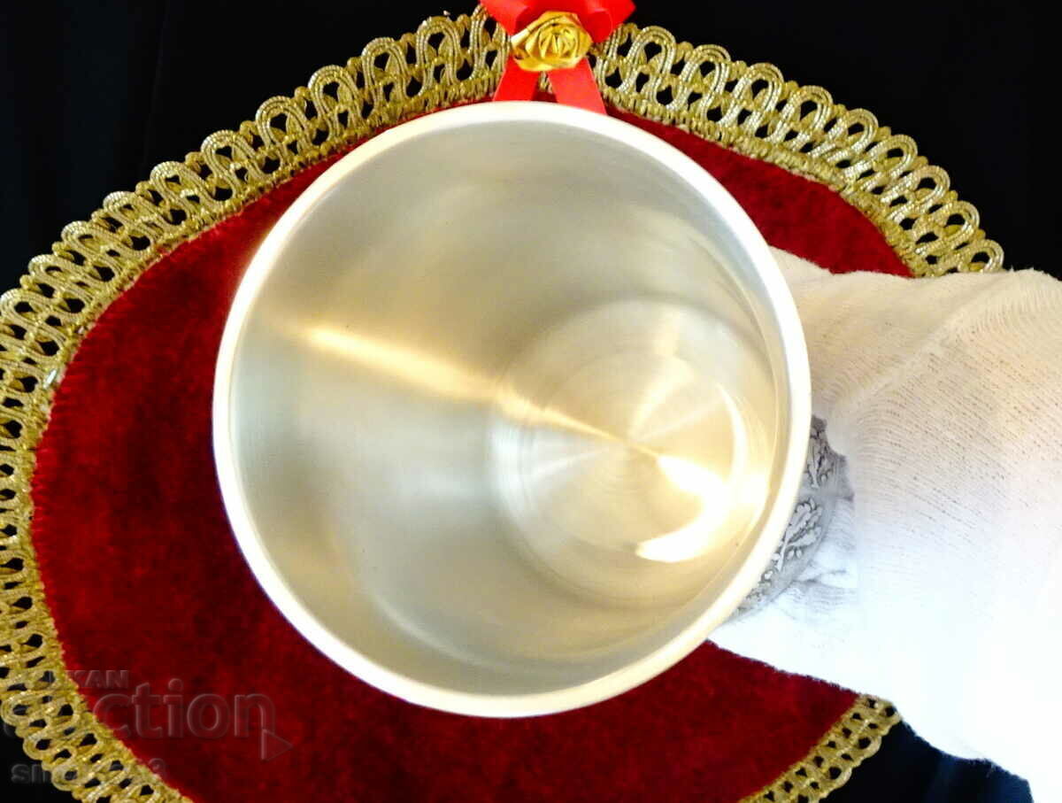 Pewter mug/tankard with hunter, rabbit, hunting, 300 ml - 6