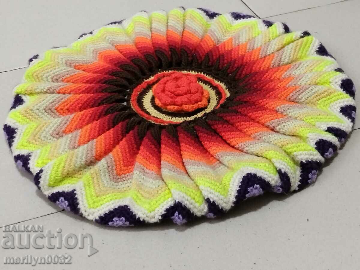 Hand knit plaid chaise lounger chair pad with price € 24.32 | 47.57 BGN