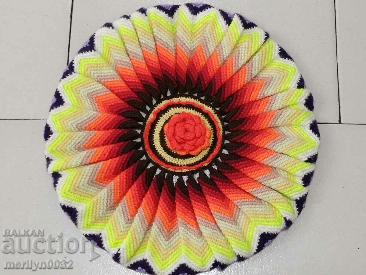 Hand knit plaid chaise lounger chair pad - 5 Hand knit plaid chaise lounger chair pad - 5