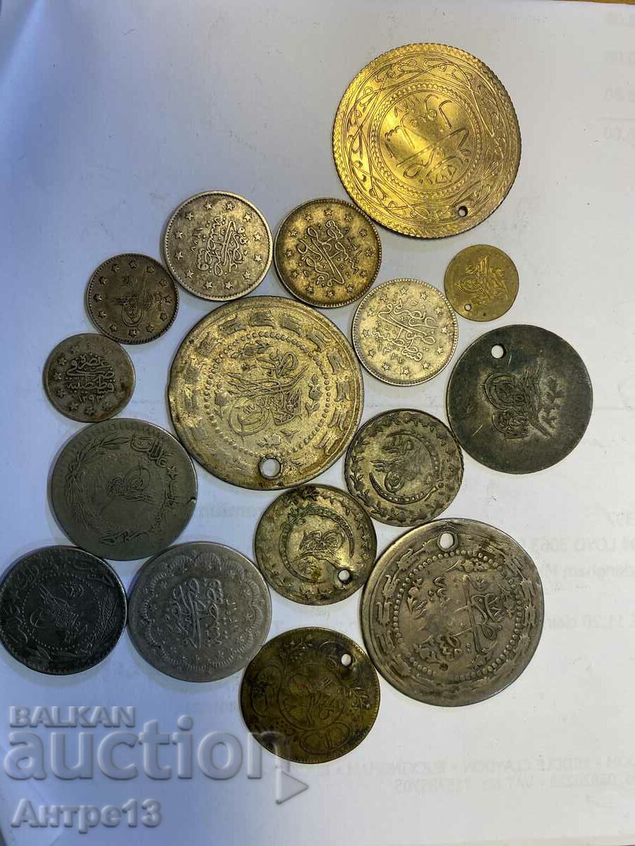 Lot of 16 Ottoman coins