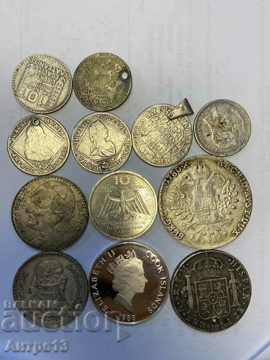 Lot of silver old coins 12 pieces