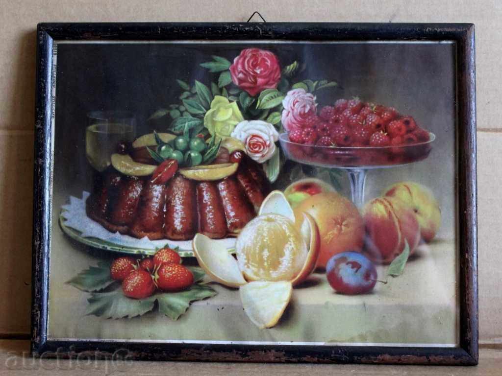 . OLD PICTURE REPRODUCTION OLD FRAME GLASS . OLD PICTURE REPRODUCTION OLD FRAME GLASS