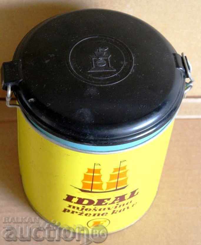 . SOC LARGE TIN BOX COFFEE JAR EMPTY - 6 . SOC LARGE TIN BOX COFFEE JAR EMPTY - 6