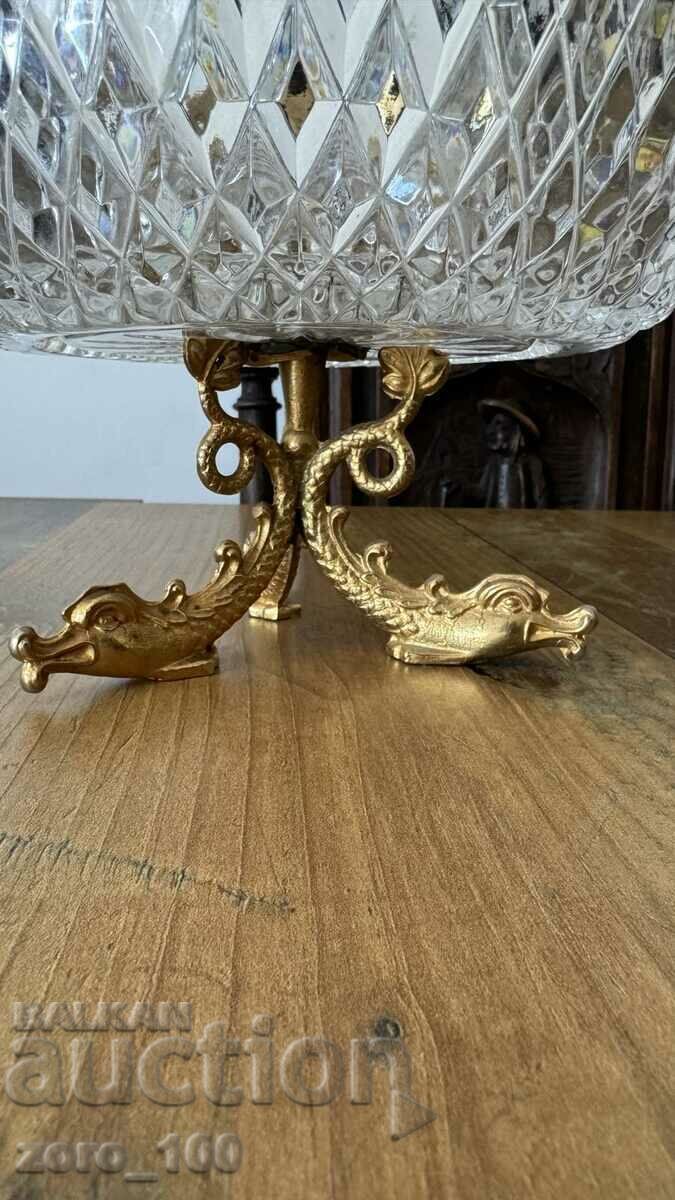 Antique crystal fruit bowl with price 100.00 BGN | € 51.13