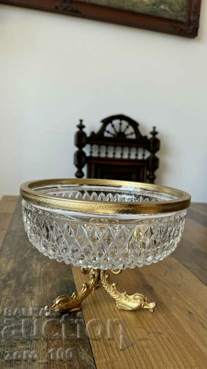 Antique crystal fruit bowl - 7