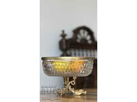 Antique crystal fruit bowl