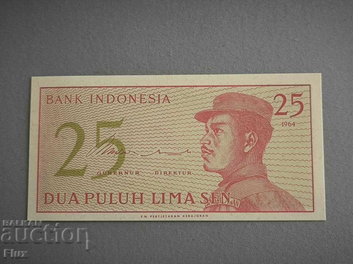Τραπεζογραμμάτιο - Ινδονησία - 25 σεντ UNC | 1964