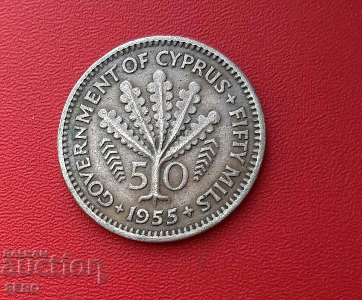 Cyprus-50 mils 1955