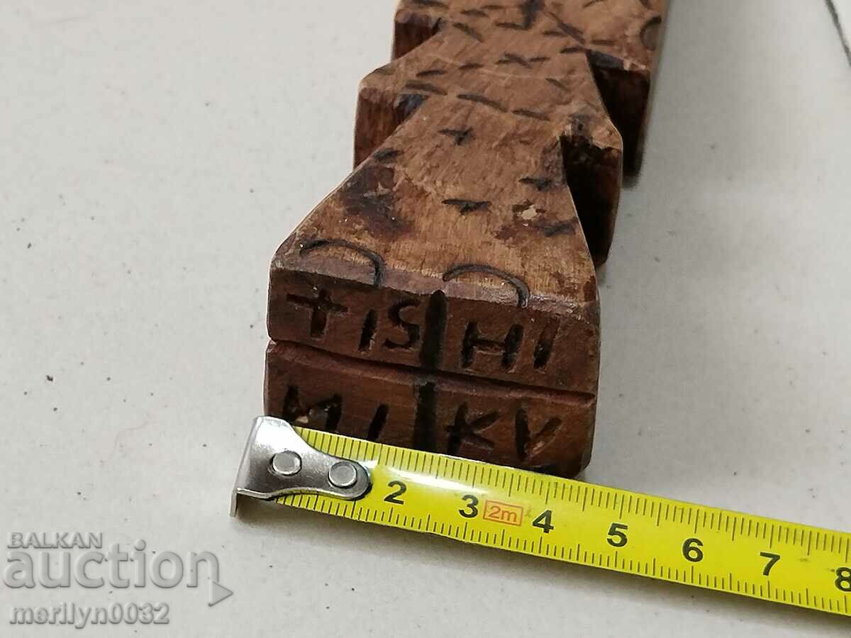 Cross wood seal for pita prosphorus inscriptions are in Romanian - 6