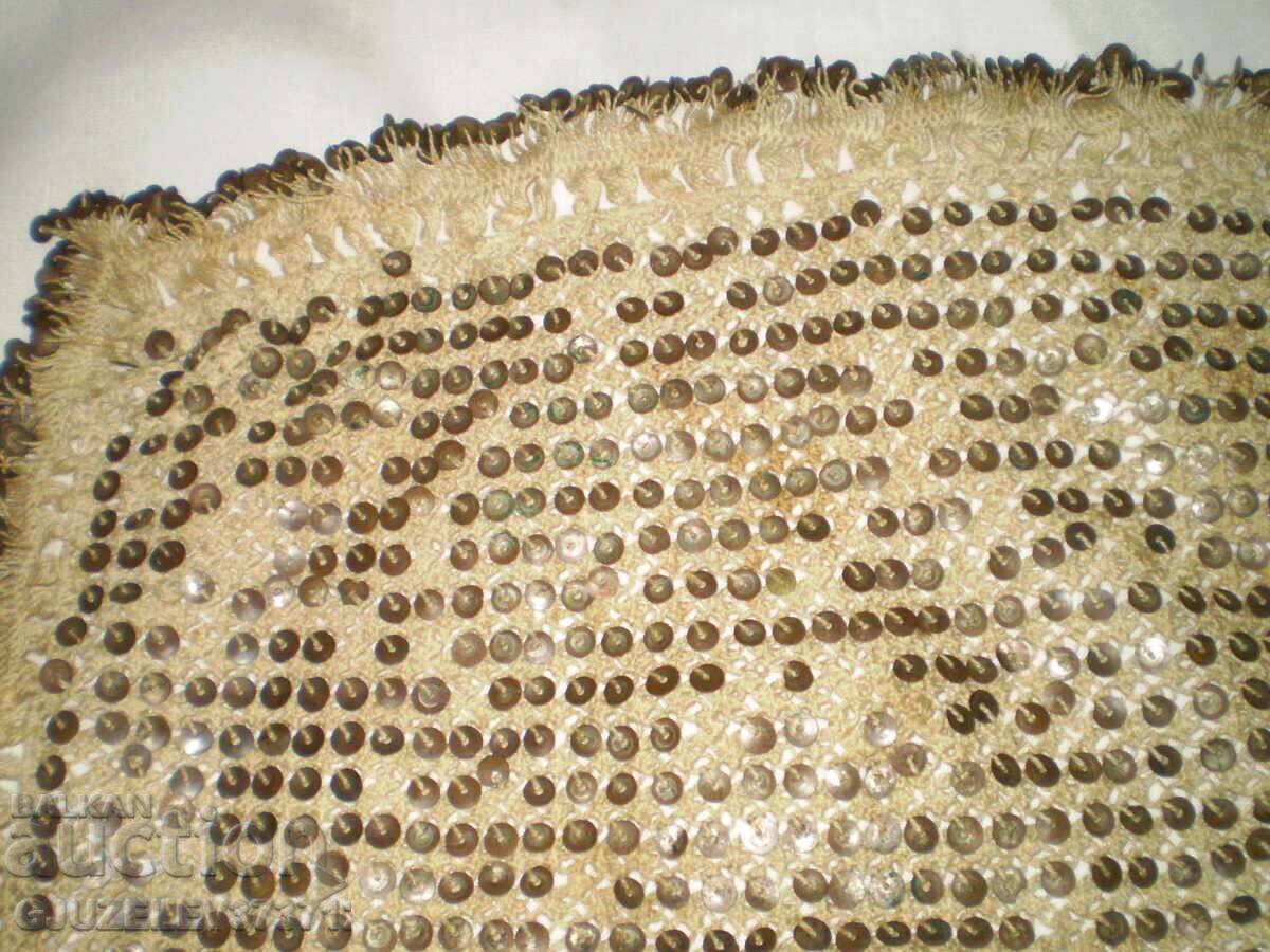 Old tablecloth crocheted and embroidered sequins rare with price 120.00 BGN | € 61.36 Old tablecloth crocheted and embroidered sequins rare with price 120.00 BGN | € 61.36
