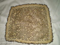 Old tablecloth crocheted and embroidered sequins rare