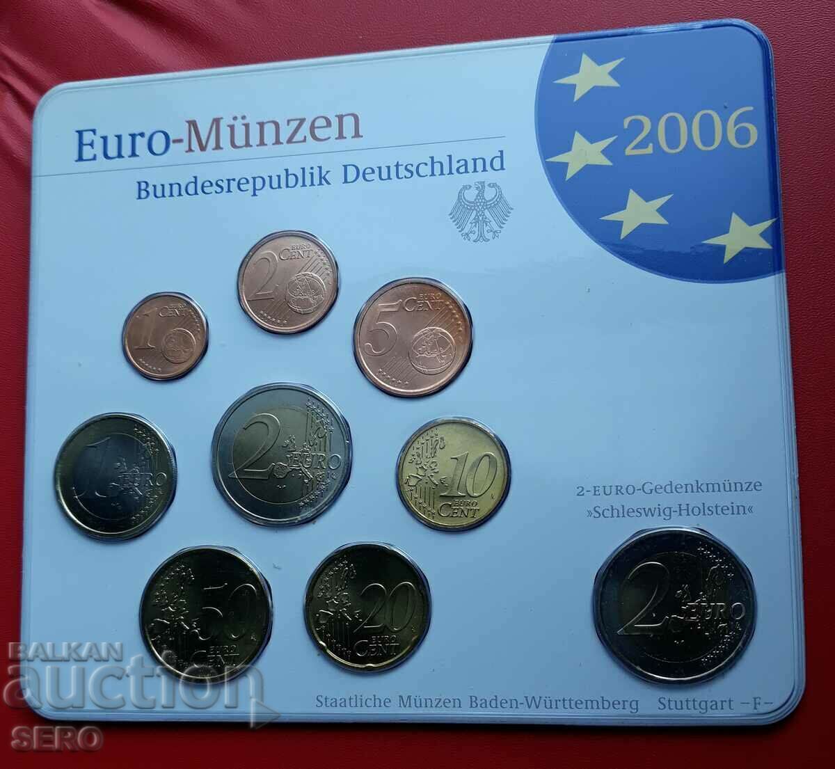 Germany-SET 2006 F-Stuttgart of 9 coins/2x2 euro/