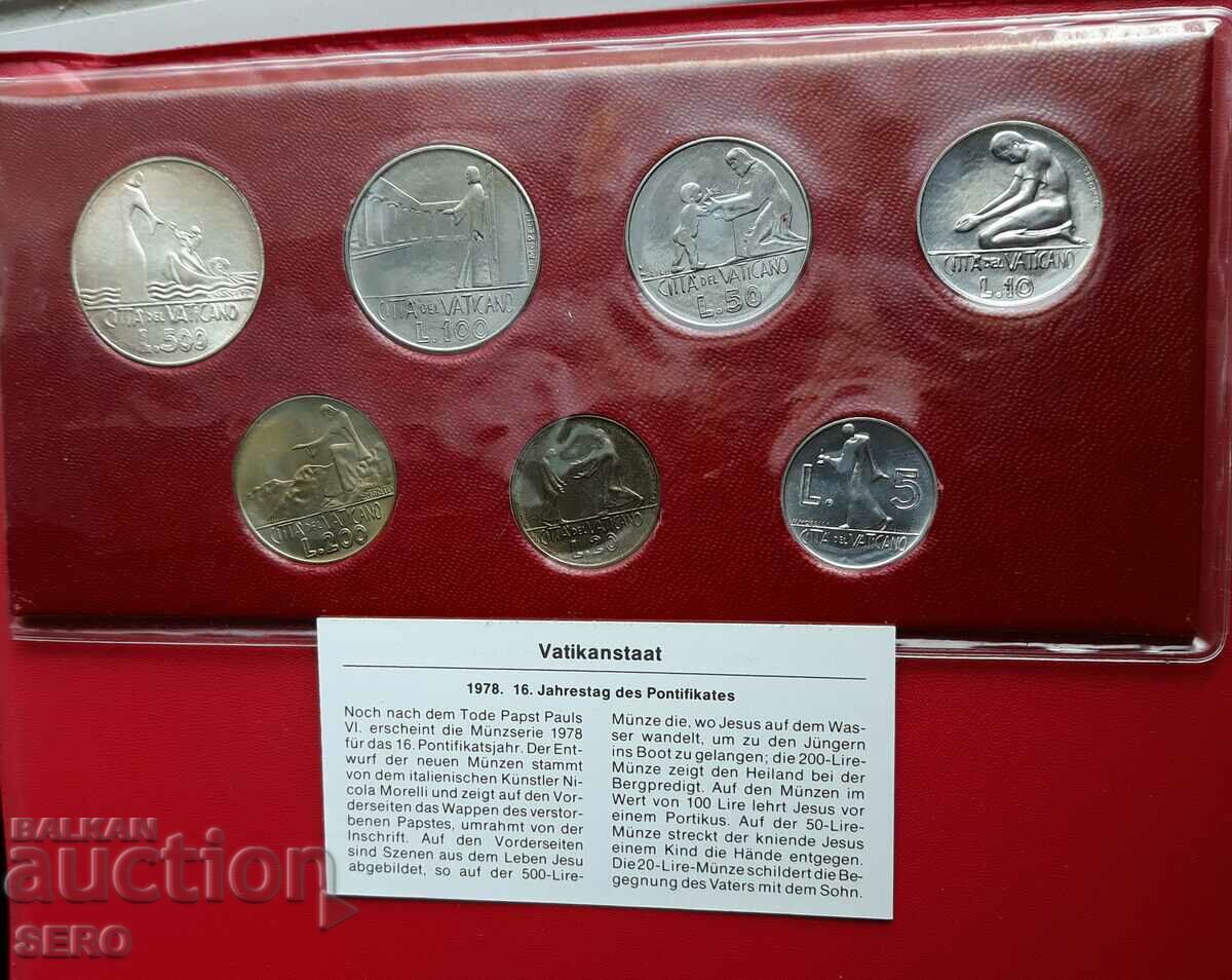 Vatican-SET 1978 of 7 coins-500 lira are silver