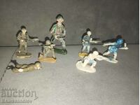 Lot painted colorful figures soldiers