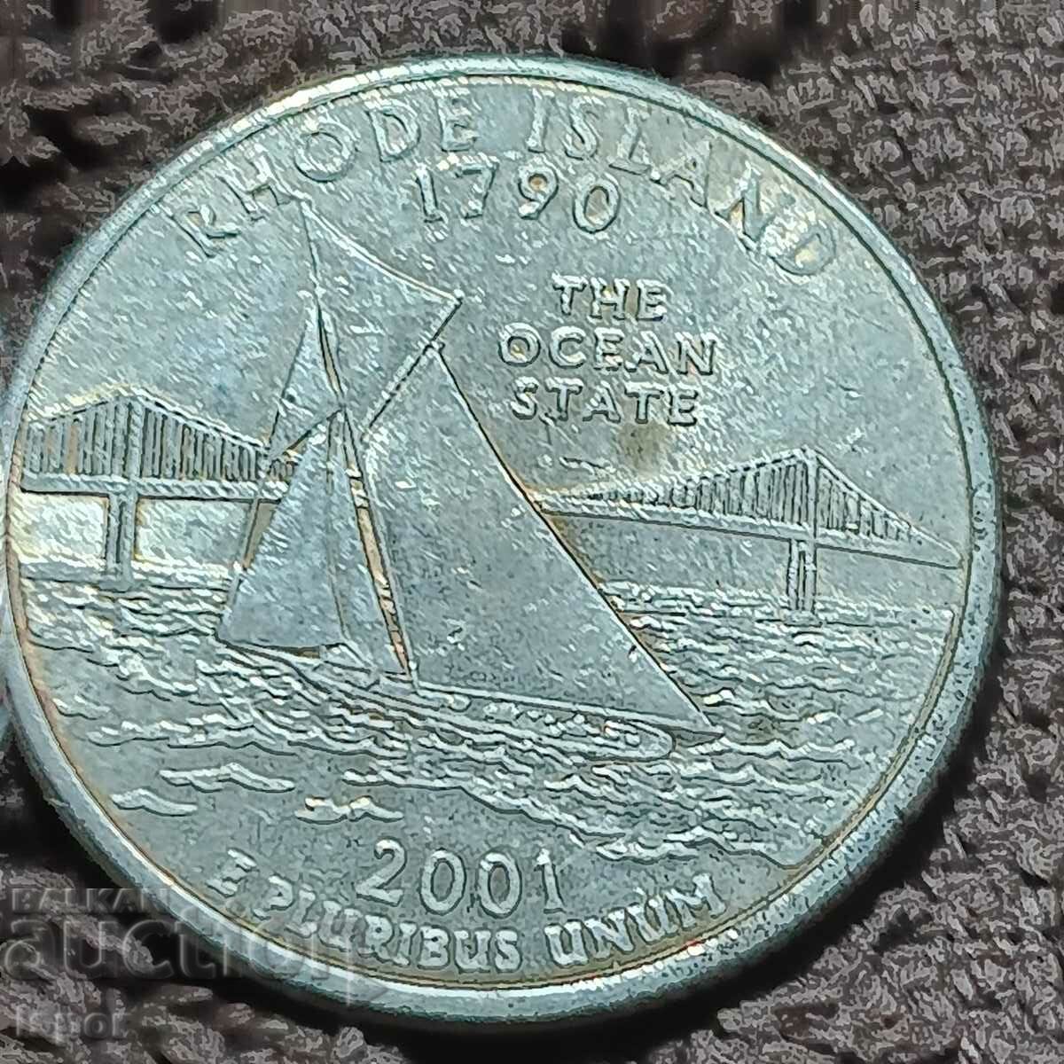 120/ USA State of Rhode Island 25c 2001