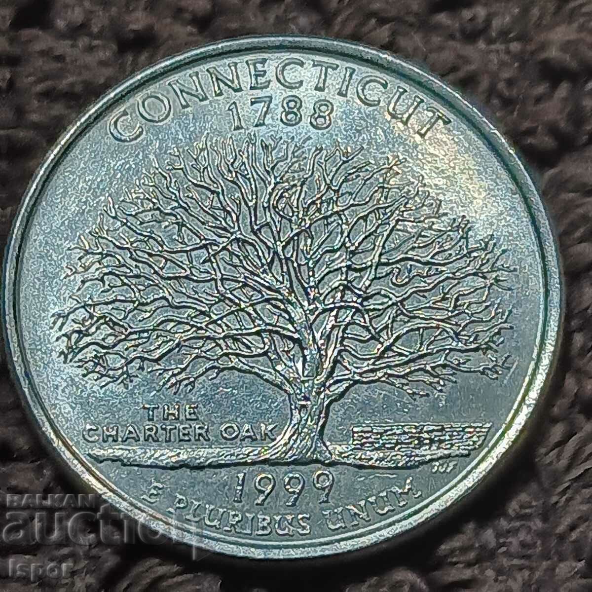 123/ USA State of Connecticut 25c 1999