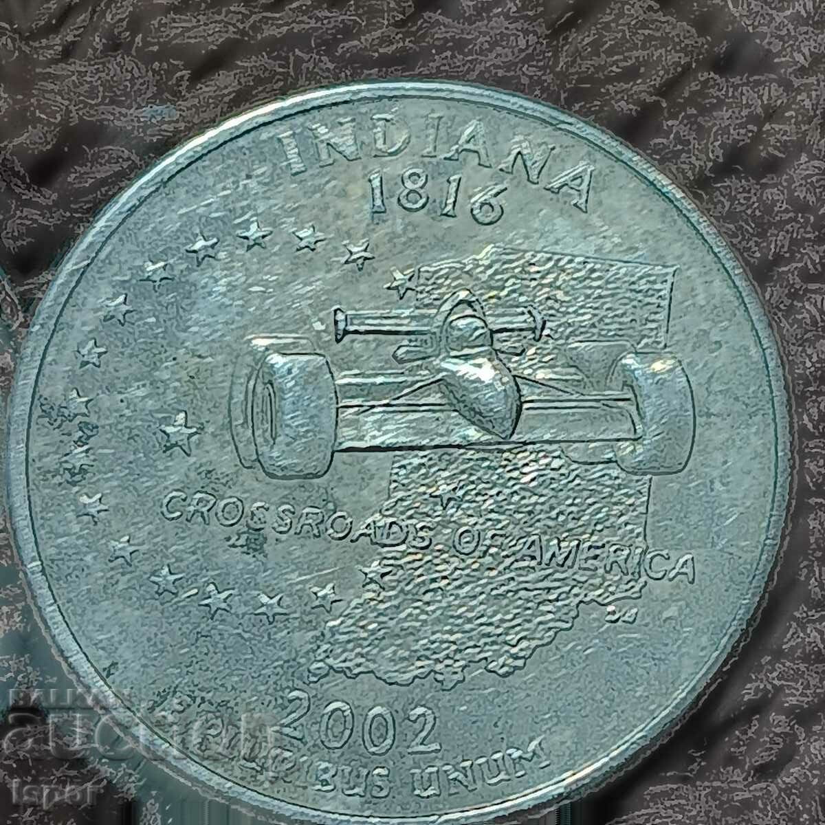 132/ USA State of Indiana 25c 2002