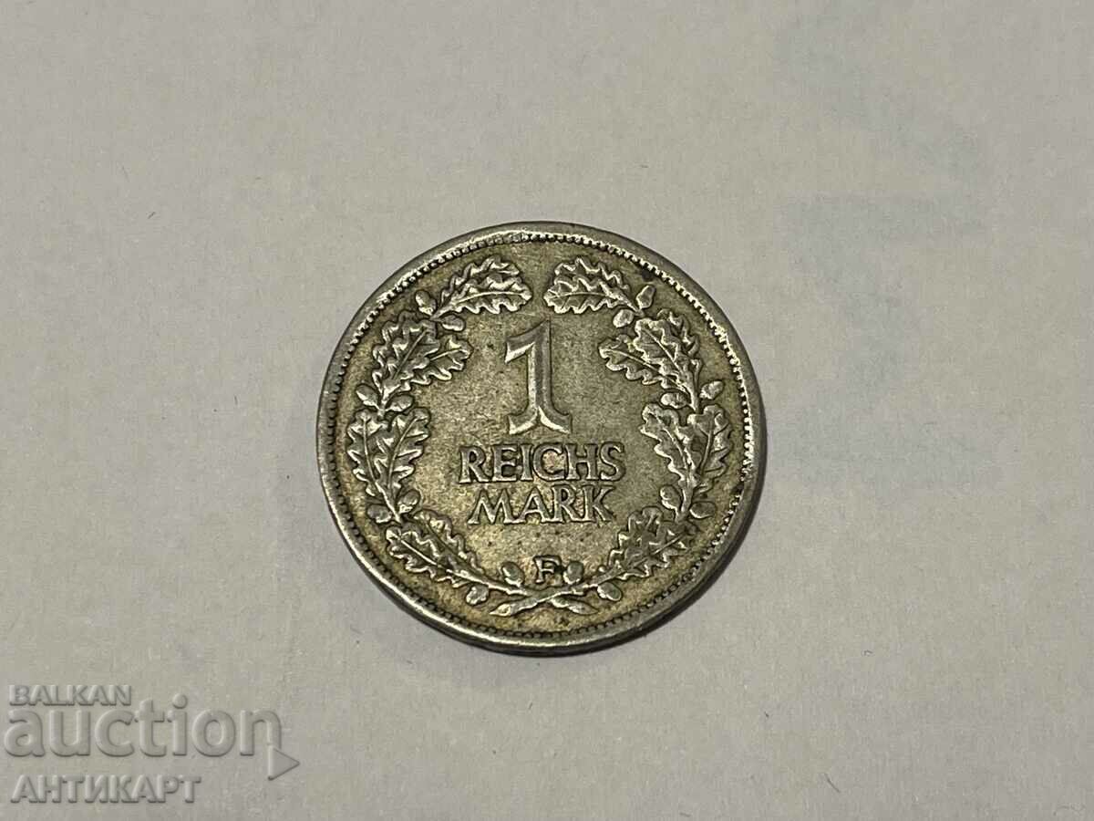 рядка монета 1 марка reichsmark Германия 1926 F сребро