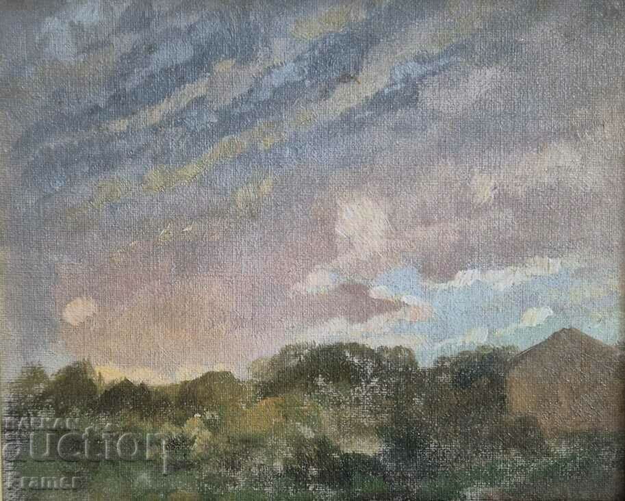 Auction  Georgi Stefanov Mitov 1875-1900 landscape near Kazanlak oil