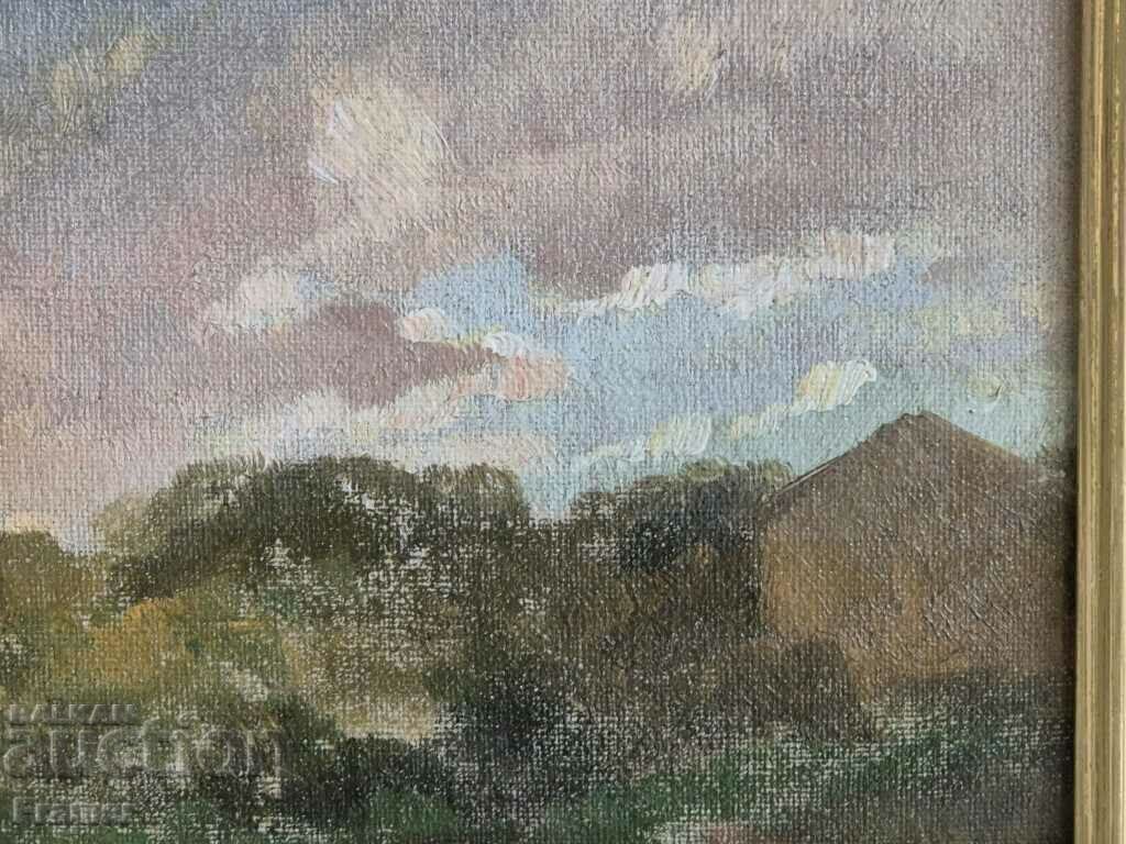 Delivery of Georgi Stefanov Mitov 1875-1900 landscape near Kazanlak oil