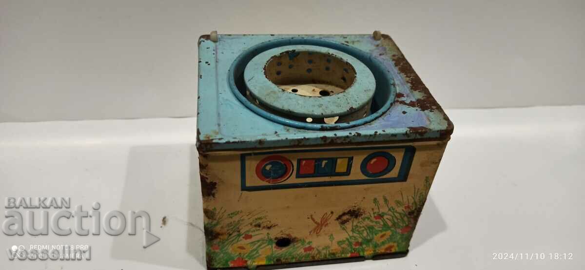 Old metal toy washing machine, rare sheet metal Russian social game