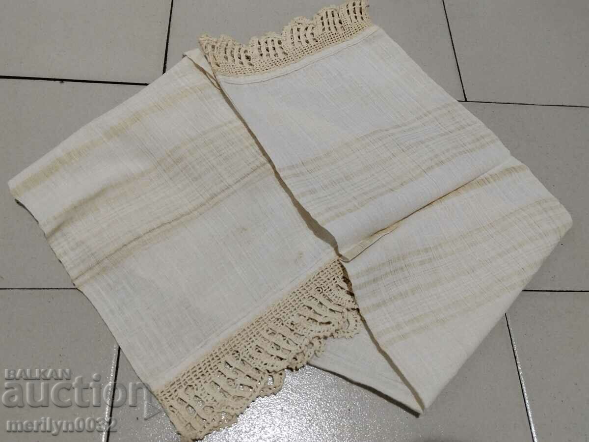 Old fringed cloth with lace, knitting, fringe with embroidery - 6 Old fringed cloth with lace, knitting, fringe with embroidery - 6