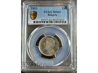 1 Lev MS63, PCGS, 1913, Read description.