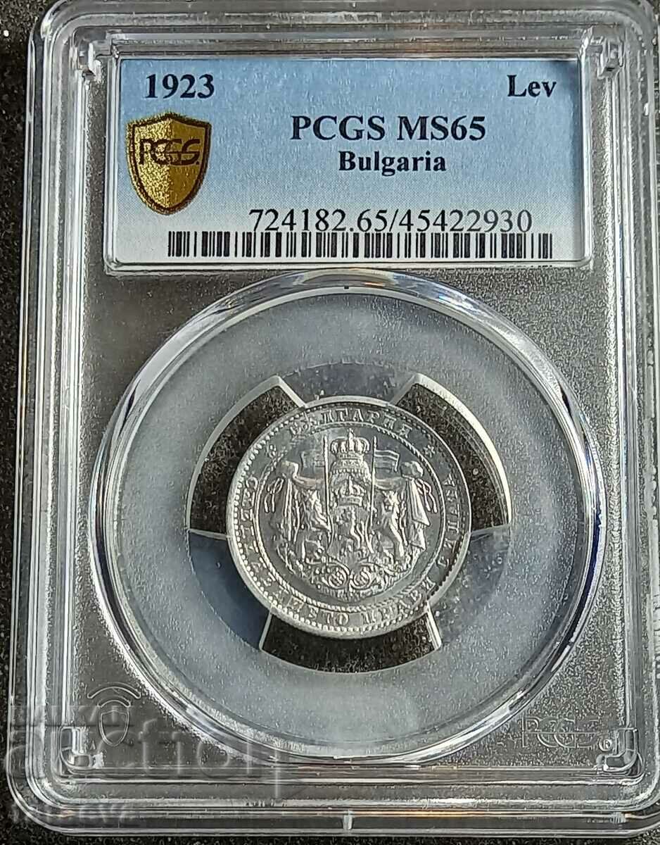 1 Lev MS65, PCGS, 1925, Citiți descrierea.