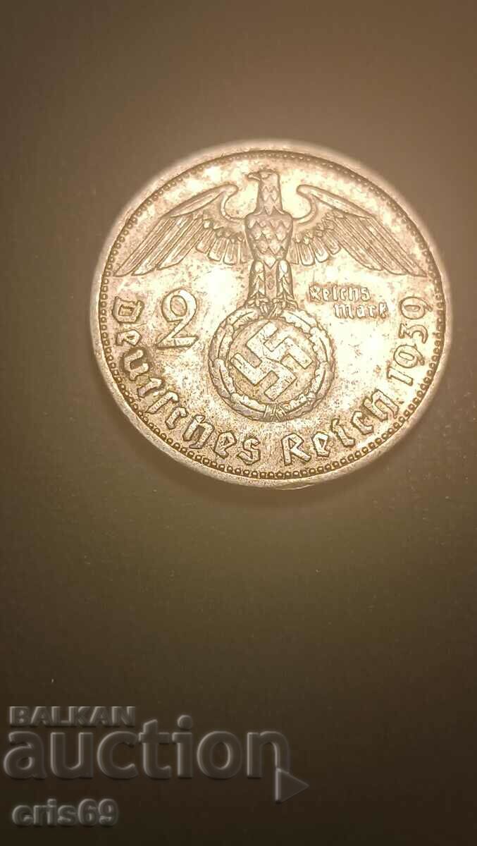 2 semne Reich 1939, litera A, argint