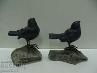 №*7758 two old figures - birds - metal / figure - bird /