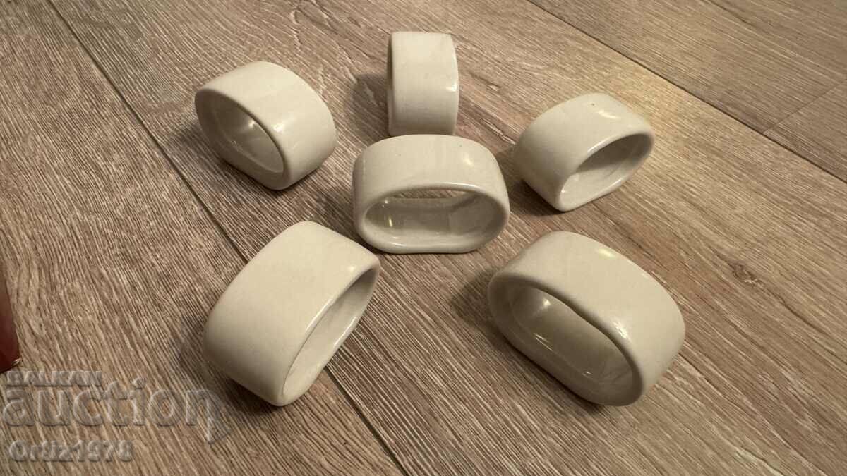 Old ceramic napkin rings - set of 6 pcs.