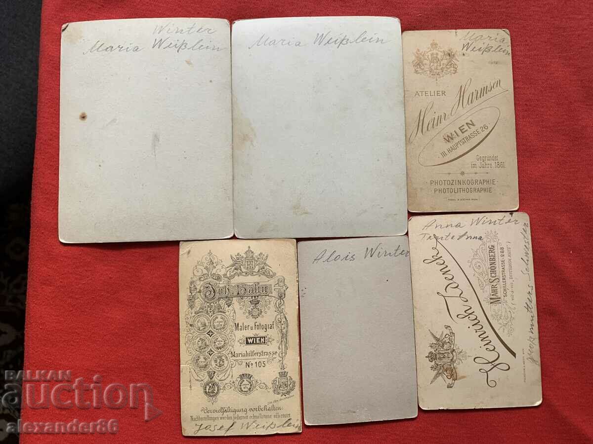 Lot of old photos thick cardboard 6 pcs. - 5 Lot of old photos thick cardboard 6 pcs. - 5