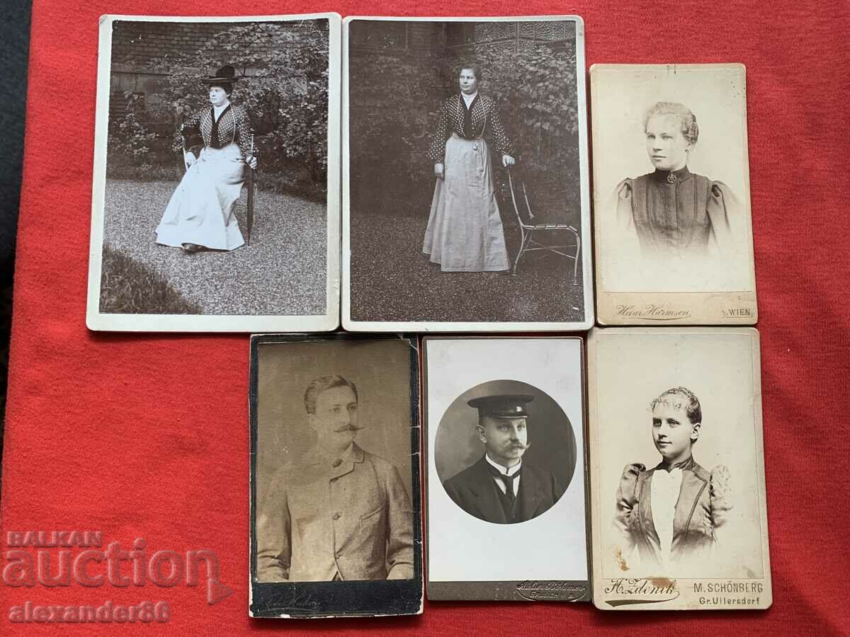 Lot of old photos thick cardboard 6 pcs.