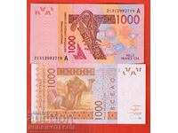 WEST AFRICAN STATES 1000 A IVORY COTE 2003 - 2021 UNC