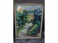 , OLD PICTURE LANDSCAPE WATERCOLOR FRAME GLASS