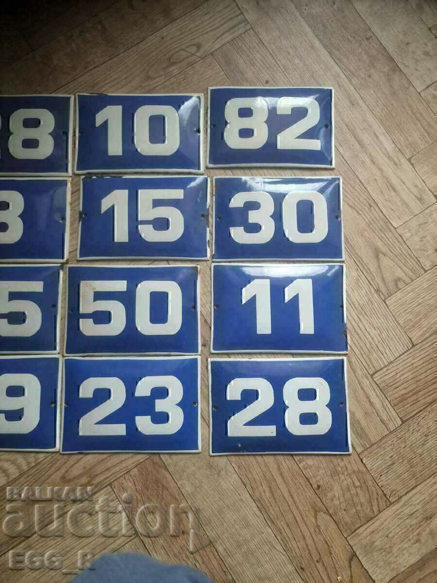 Auction Lot of 12 plate plate enamel numbers number Auction Lot of 12 plate plate enamel numbers number