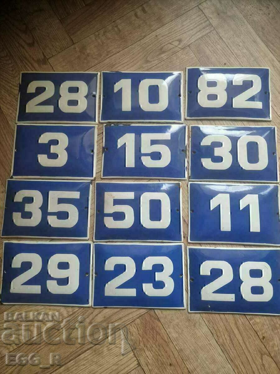 Delivery of Lot of 12 plate plate enamel numbers number Delivery of Lot of 12 plate plate enamel numbers number