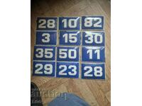 Lot of 12 plate plate enamel numbers number