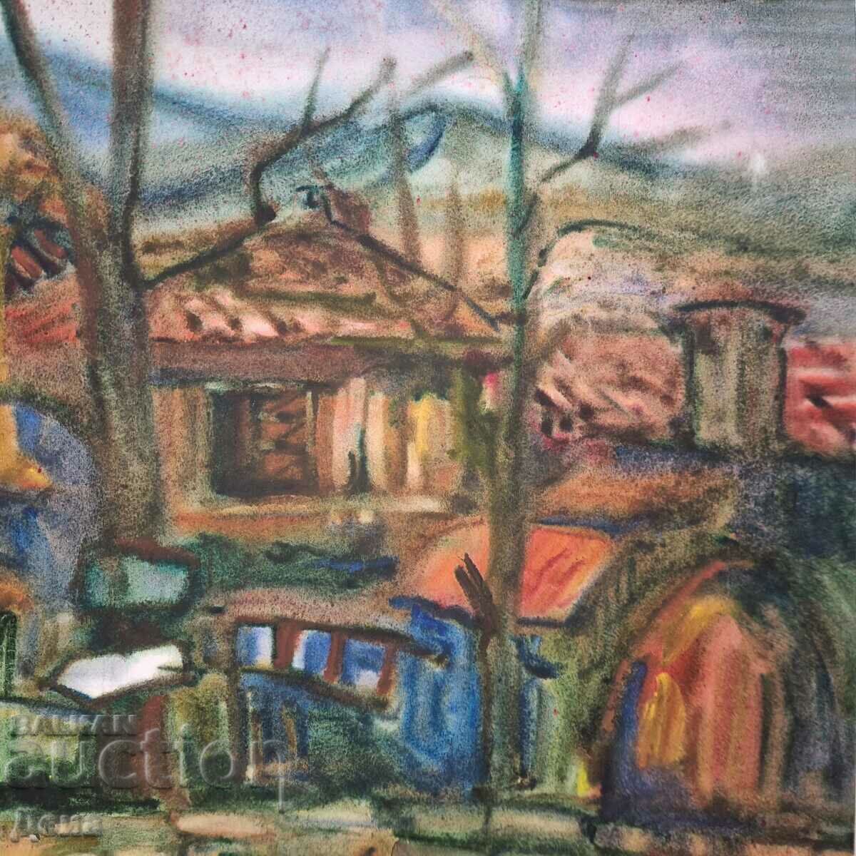Licitație Magdalena Yotova frumoasa acuarela 2002