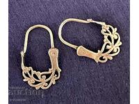 Old silver earrings with gold plating