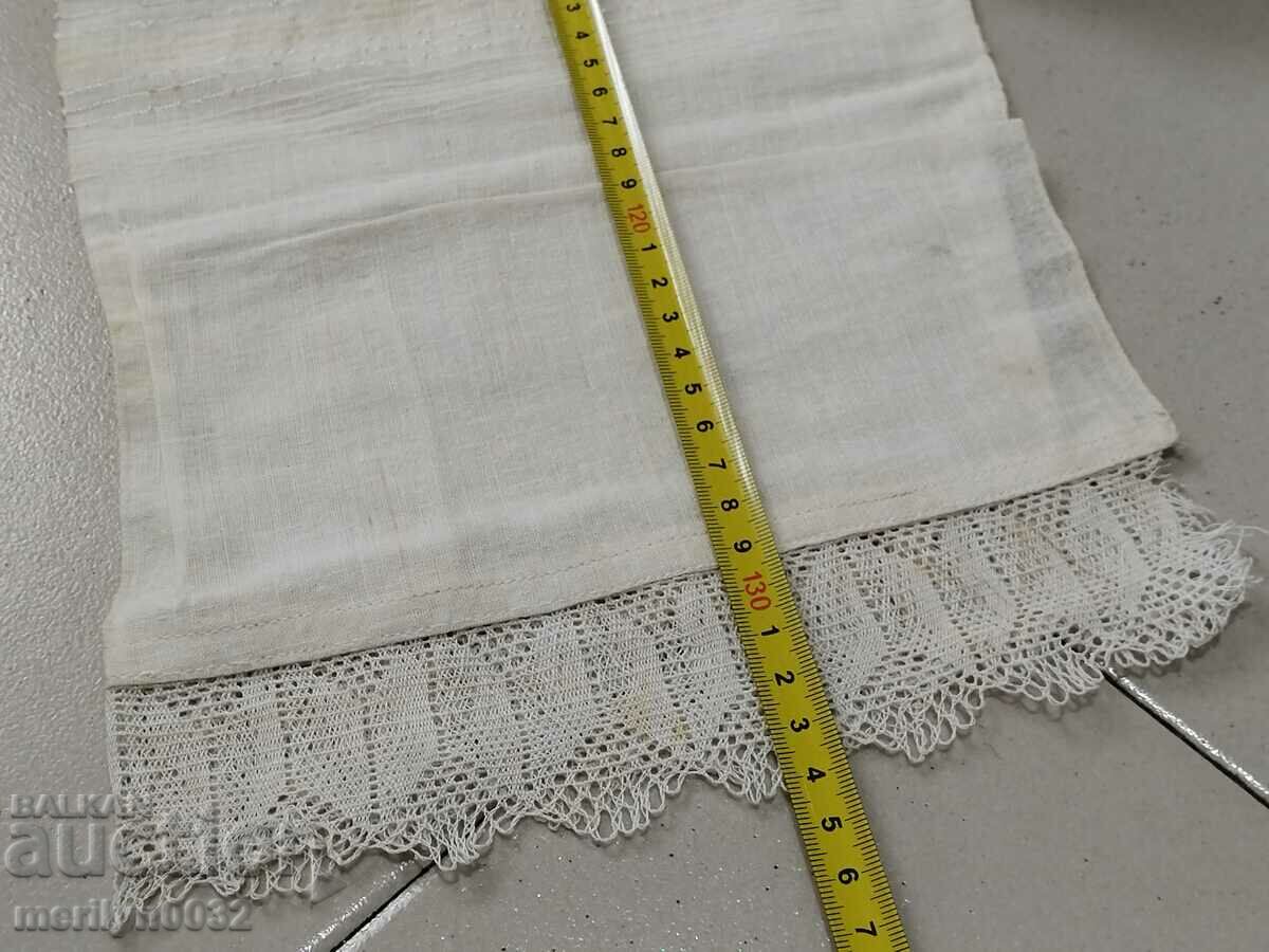 Auction Old fringed cloth with lace, knitting, fringe with embroidery Auction Old fringed cloth with lace, knitting, fringe with embroidery