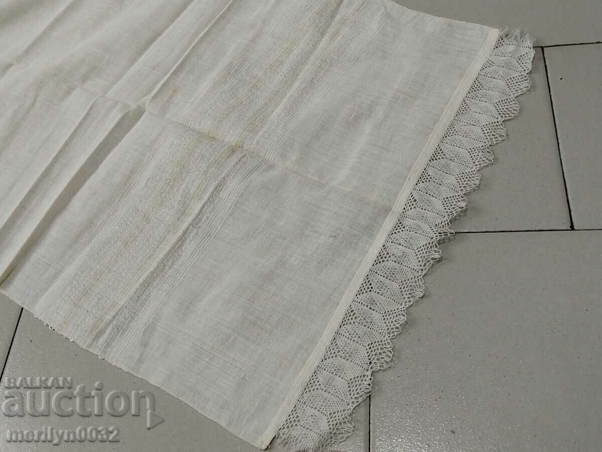 Old fringed cloth with lace, knitting, fringe with embroidery - 5 Old fringed cloth with lace, knitting, fringe with embroidery - 5